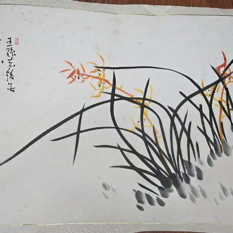 [BUNJANG] Baekpo Kwak Nam-bae 1988 Ink Wash Painting "Orchids" / [백포 진작] 공간에 격을 더하는, 백포 곽남배 화백의 1988년작 담채
