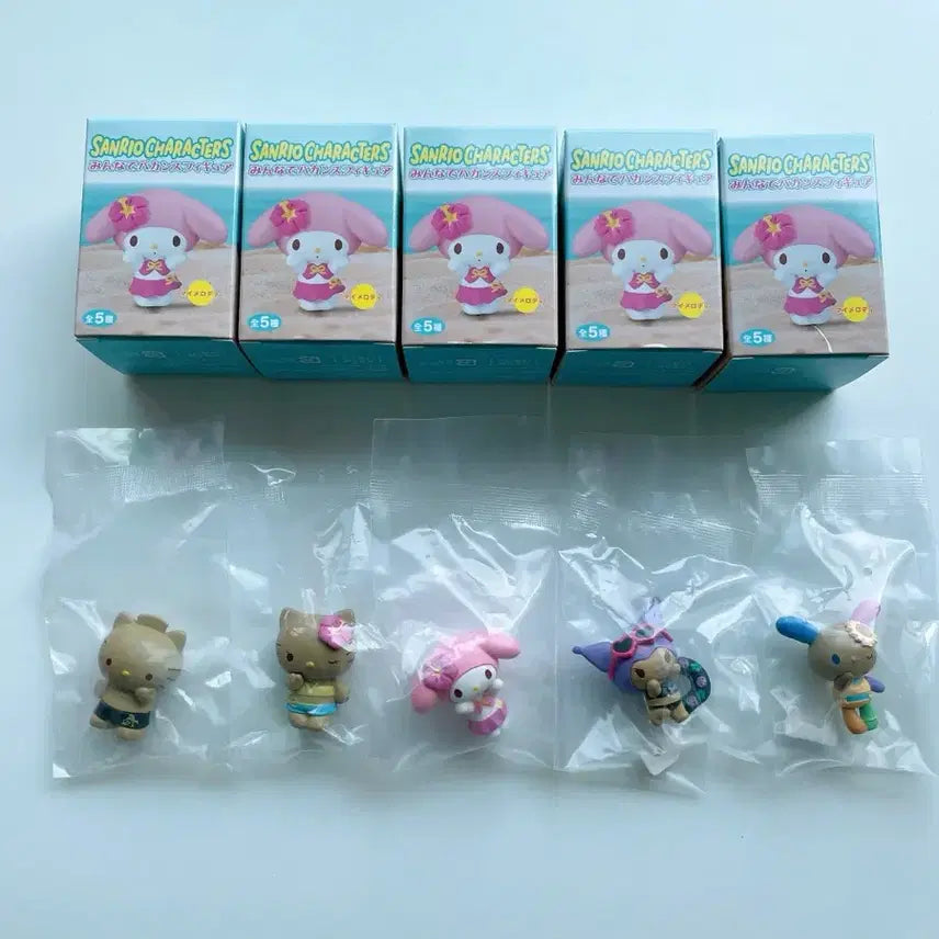 [SOLD OUT] (일괄) 산리오 캐릭터즈 모두 함께 바캉스 피규어 5종 풀세트