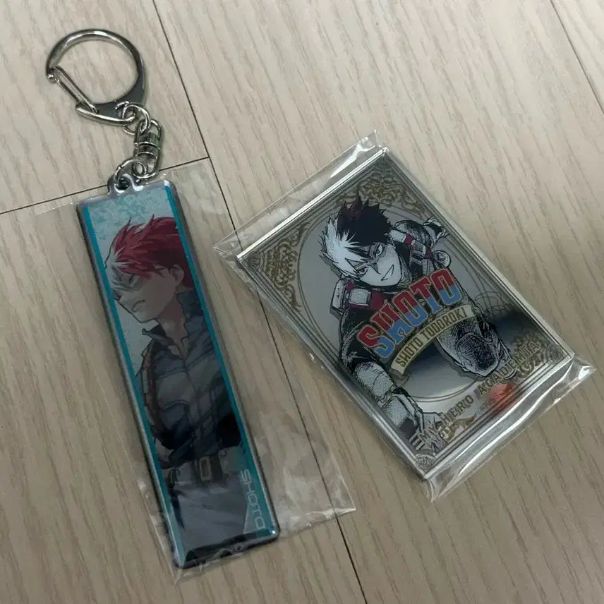 [BUNJANG] My Hero Academia Original Art Exhibition Todoroki Shoto Metal Keychain &amp; Mirror Card Bundle Set / 히로아카 원화전 토도로키 쇼토 메탈 키링, 미러풍 카드 일괄