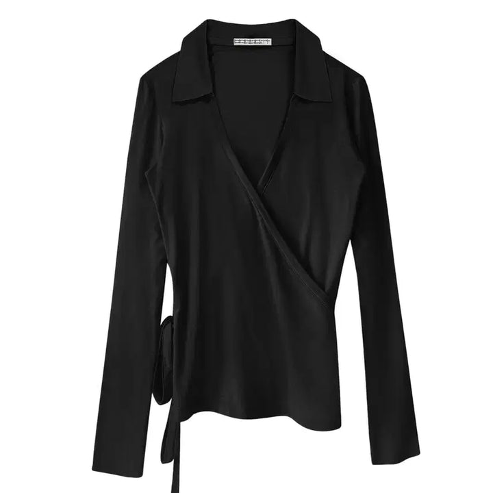 [BUNJANG] Bohemian Seoul Wrap Cardigan Shirt Black / 보헤미안서울 랩 셔츠 가디건 블랙 보헴서