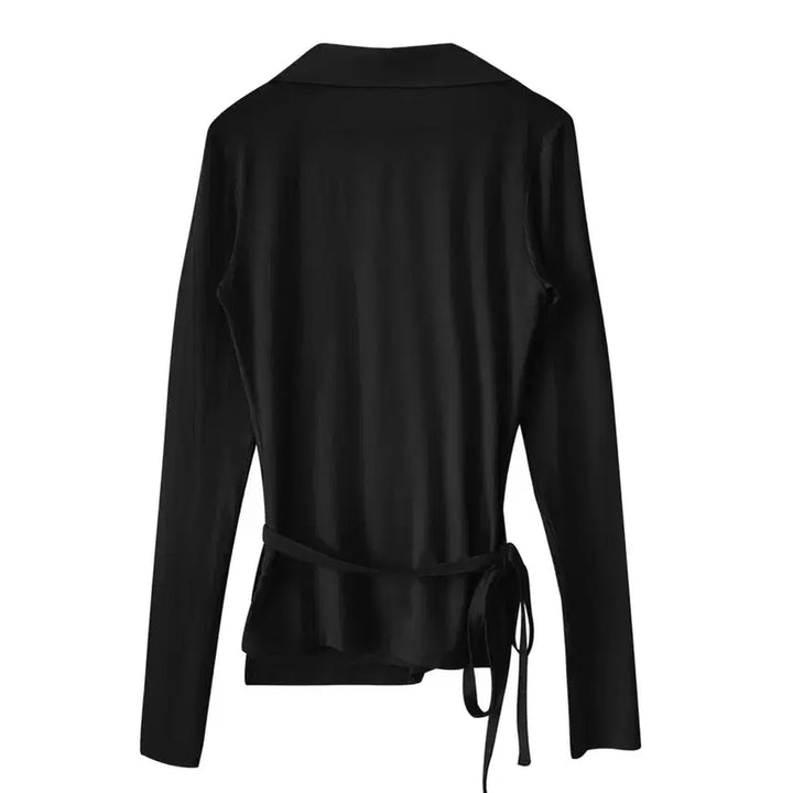 [BUNJANG] Bohemian Seoul Wrap Cardigan Shirt Black / 보헤미안서울 랩 셔츠 가디건 블랙 보헴서