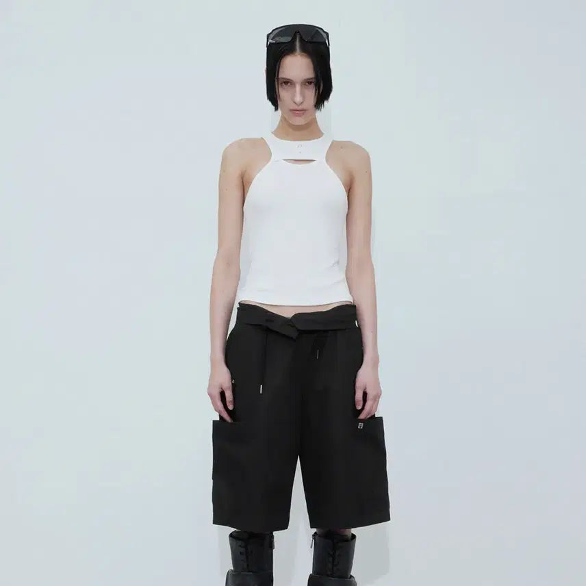 [BUNJANG] Bohemian Seoul Ribbed Slit Tank Top Ivory / 보헤미안서울 리브드 슬릿 탱크 탑 아이보리 보헴서