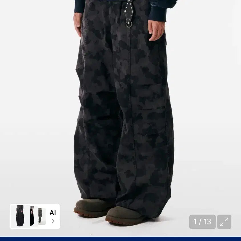 [BUNJANG] AKAM Pants Knee Pin-tuck Camouflage Twill Pants / 아캄팬츠Knee Pin-tuck Camouflage Twill Pants