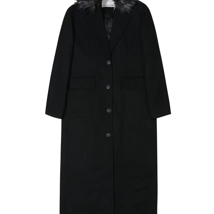 [BUNJANG] Bohemian Seoul Fur Collar Two-Way Wool Maxi Coat Black / 보헤미안서울 퍼 카라 투웨이 울 맥시 코트 블랙 / 보헴서 롱코트