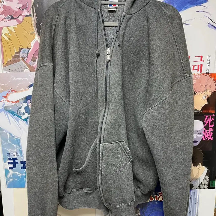 [BUNJANG] 90s Russell Athletic Hooded Zip-up Sweatshirt XL / 90s 러셀 후드집업 그레이 xl 팝니다