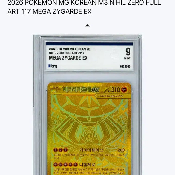[SOLD OUT] 포켓몬카드 메가지가르데ex mur brg9