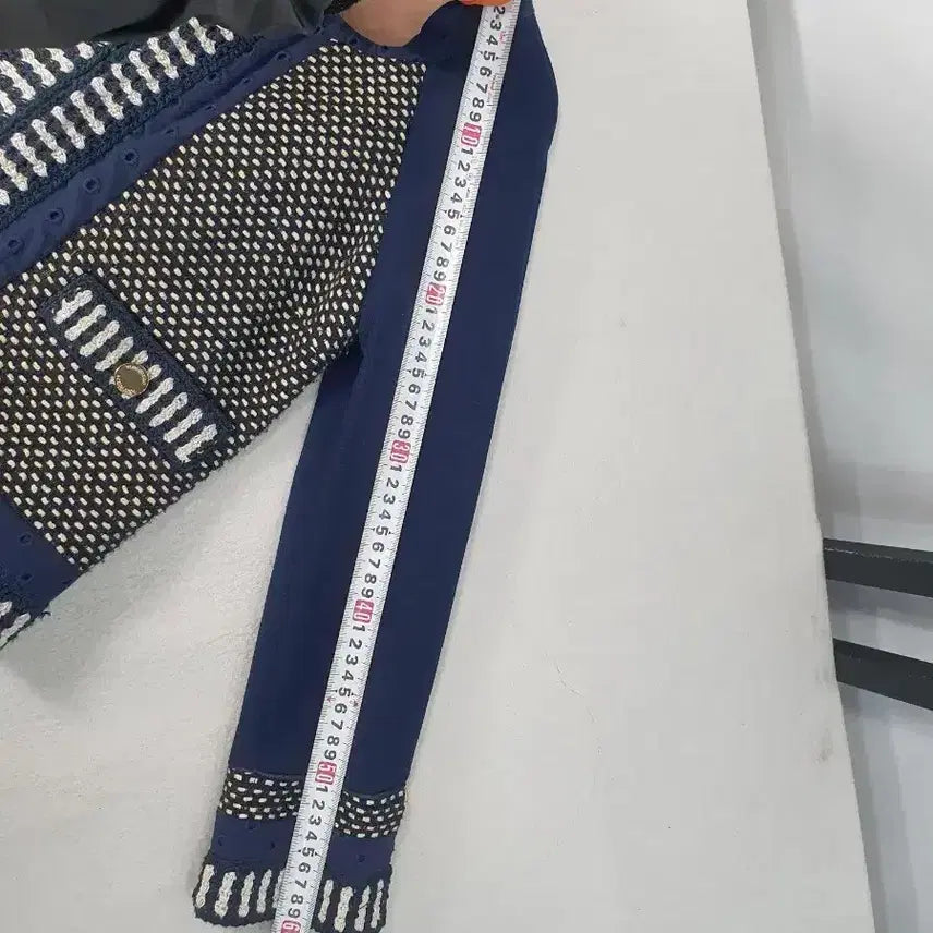 [BUNJANG] Tory Burch Tweed Jacket Navy Gold Button / 토리버치 트위드 자켓 2