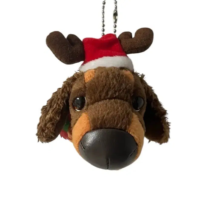 [BUNJANG] The Dog Classic Christmas Plush Keychain Santa Rudolph / [레어] 고전 더독 크리스마스 인형 키링 산타 루돌프 thedog