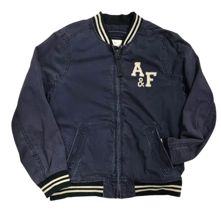 [BUNJANG] Abercrombie &amp; Fitch Bull Point Cotton Bomber Varsity Jacket Charcoal XL / [프립]XL/아베크롬비 불 포인트 코튼 보머/바시티 자켓 차콜