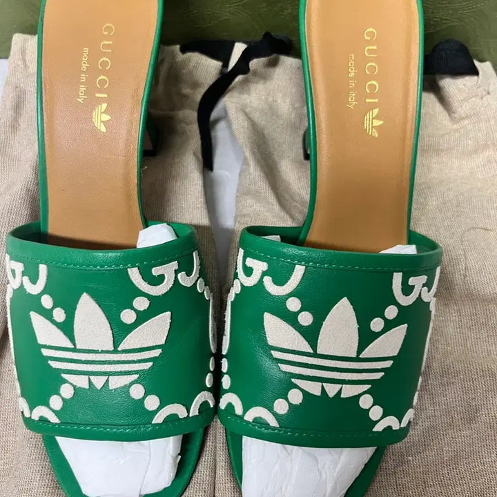[BUNJANG] Gucci x Adidas Collaboration Green Mules / 구찌 X 아디다스 콜라보 그린 뮬 37