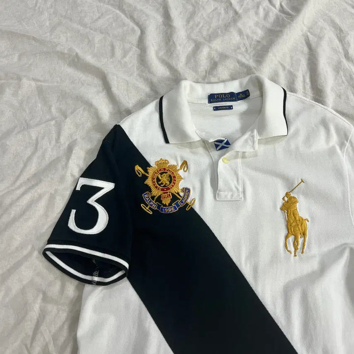 [BUNJANG] Polo Ralph Lauren Gold Big Pony Chieftain Black Watch Short Sleeve Polo Shirt Black White / 폴로 랄프로렌 골드 빅포니 치프키프 블랙와치 반팔 카라티 블랙 화이트