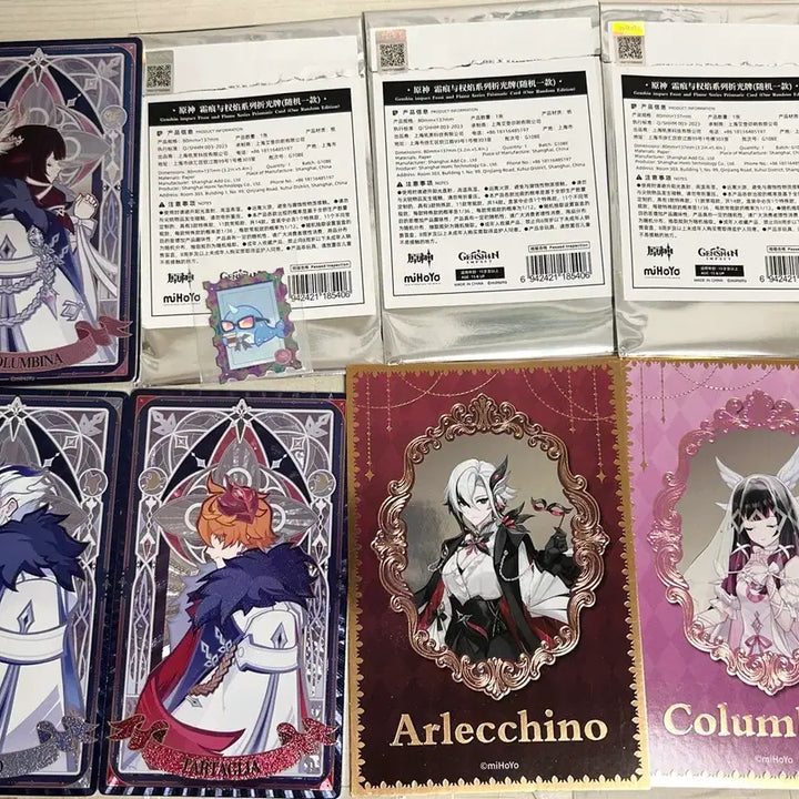 [BUNJANG] Genshin Impact Fatui Columbina Arlecchino Tartaglia Pierro Bundle Set Cards Postcards / 일괄)원신 fes 우인단 콜롬비나 아를레키노 타르탈리아 피에로 카드 엽서