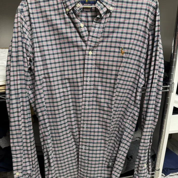 [BUNJANG] Polo Ralph Lauren Slim Fit Stretch Oxford Check Shirt M / 폴로 슬림핏 스트레치 옥스퍼드 체크 셔츠 m