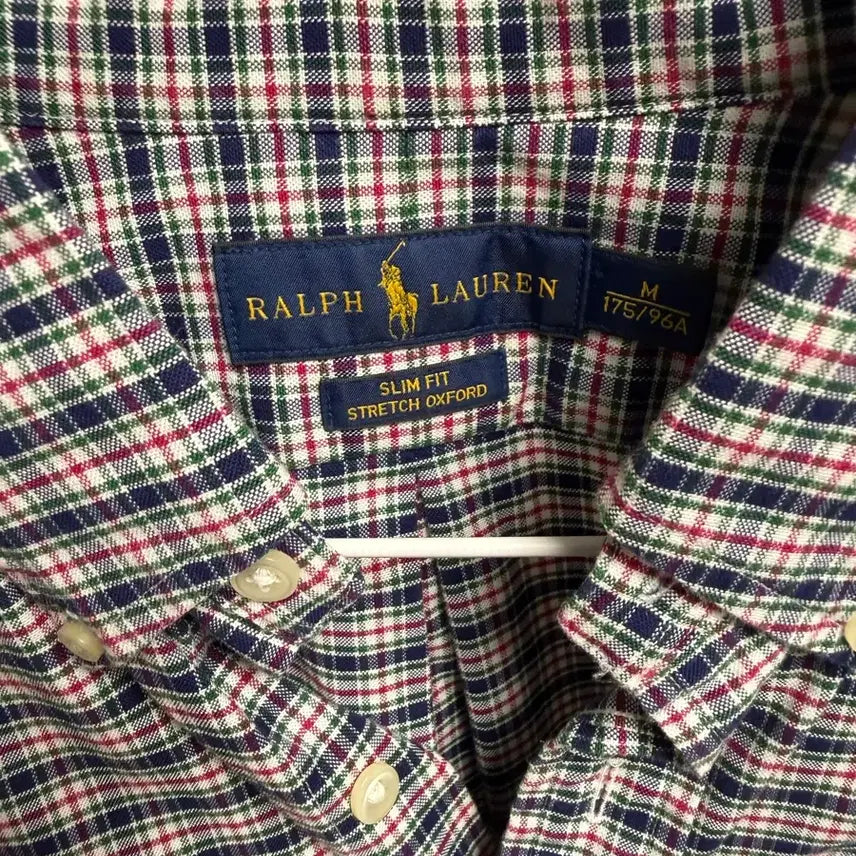 [BUNJANG] Polo Ralph Lauren Slim Fit Stretch Oxford Check Shirt M / 폴로 슬림핏 스트레치 옥스퍼드 체크 셔츠 m