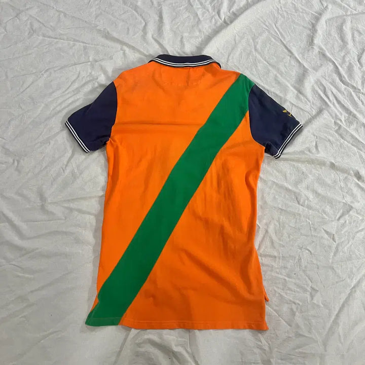 [BUNJANG] Polo Ralph Lauren Chief Keeper Custom Fit Big Pony Short Sleeve Polo Shirt Orange Navy / 폴로 랄프로렌 치프키프 커스텀핏 빅포니 반팔 카라티 오렌지 네이비