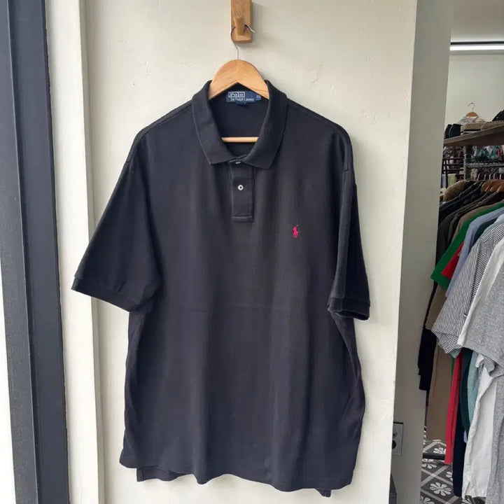 [BUNJANG] Polo Ralph Lauren Black Short Sleeve Polo Shirt XL / 17296 - 폴로 랄프로렌 블랙 반팔 카라티