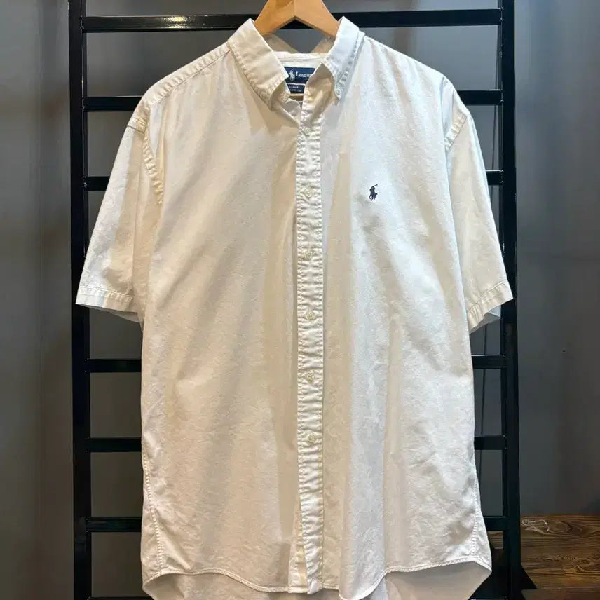 [BUNJANG] Ralph Lauren Blake Short Sleeve Button-Down Shirt White L / [L] 랄프로렌 블레이크 반팔 버튼다운 셔츠 화이트  4.9