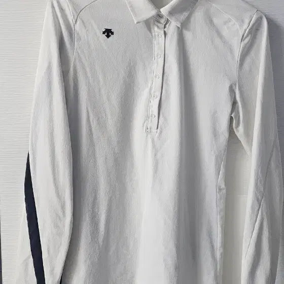 [BUNJANG] Descente Long-Sleeve Polo Shirt White / 데상트 폴로셔츠 화이트