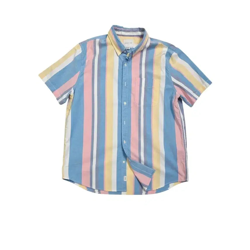 [BUNJANG] American Eagle Pastel Stripe Short Sleeve Shirt XL / [프립]XL/아메리칸 이글 파스텔 스트라이프 반팔 셔츠