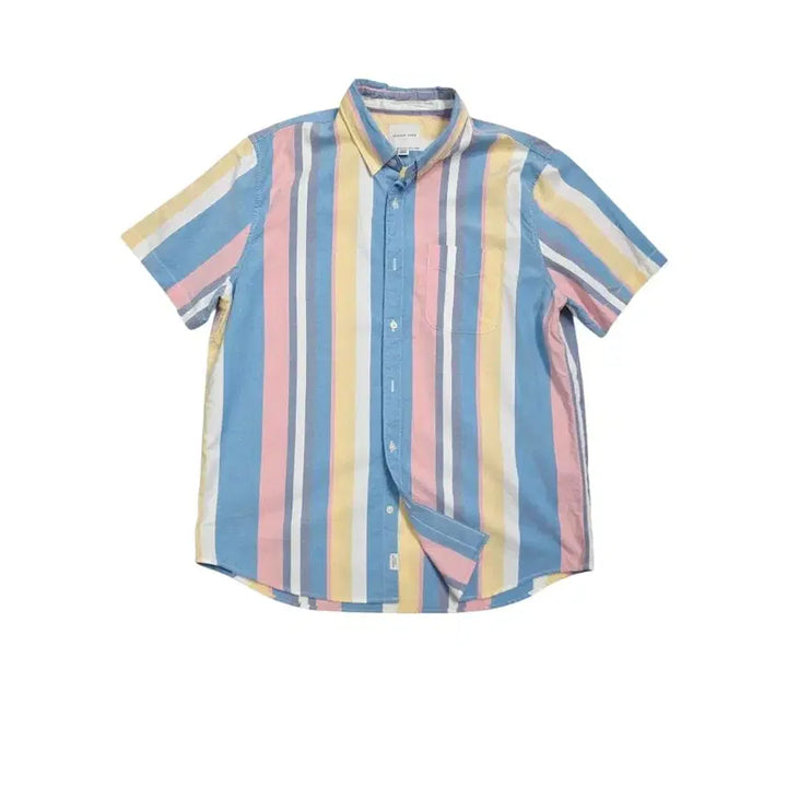 [BUNJANG] American Eagle Pastel Stripe Short Sleeve Shirt XL / [프립]XL/아메리칸 이글 파스텔 스트라이프 반팔 셔츠