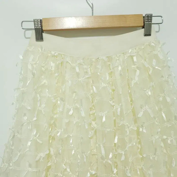 [BUNJANG] Ribbon Sheer Skirt / 리본 샤 스커트 F_M0108