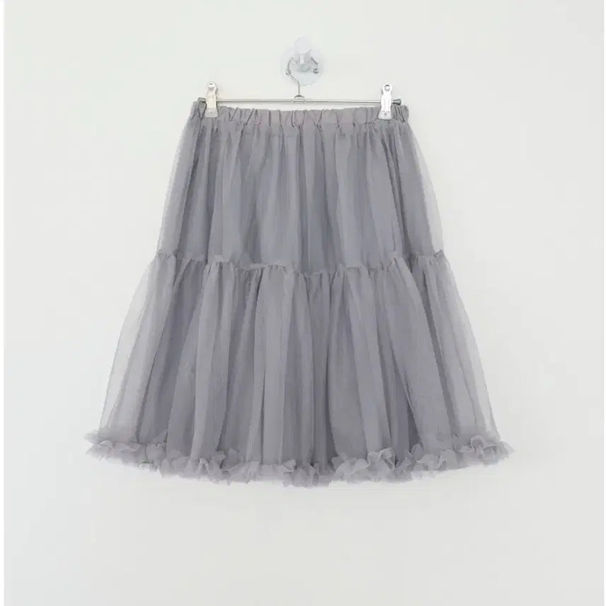 [BUNJANG] Frilled Midi Tulle Skirt / 프릴 미디 샤 스커트