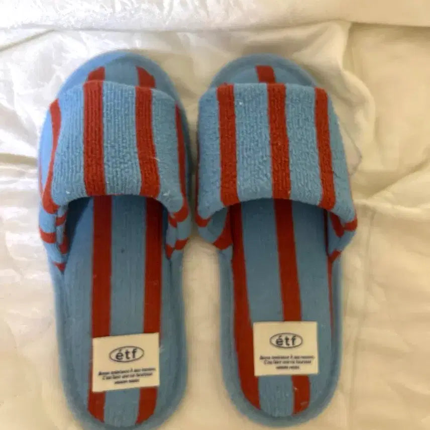 [BUNJANG] Modern House Stripe Slippers Blue/Red / 모던하우스 스트라이프 실내화 블루/레드