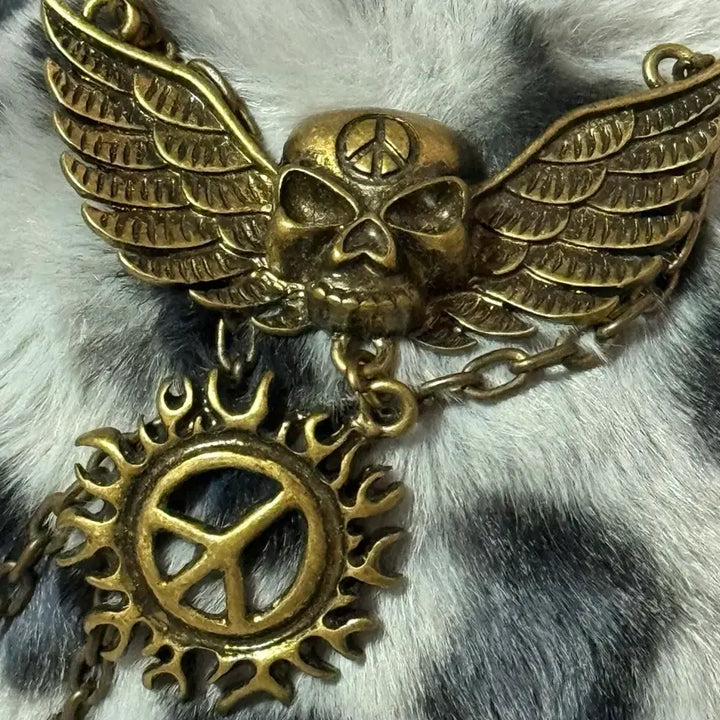 [BUNJANG] Punk Gyaru Skull Vintage Necklace / 펑크 갸루 해골 빈티지 목걸이