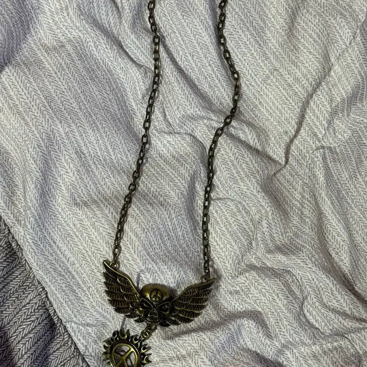 [BUNJANG] Punk Gyaru Skull Vintage Necklace / 펑크 갸루 해골 빈티지 목걸이