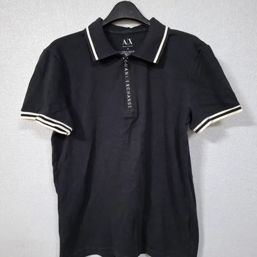 [BUNJANG] A|X Armani Exchange Short Sleeve Polo T-Shirt Black S / A|X 알마니 익스체인지 반팔 카라티 블랙 S
