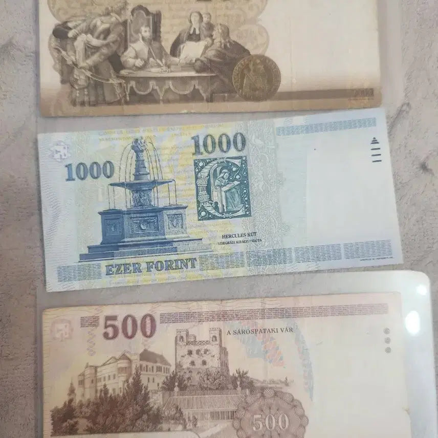 [BUNJANG] Hungary Currency Set 500, 1000, 2000 Forint (3 Bills) / 헝가리 화폐 500 1000 2000 포린트 3매 일괄