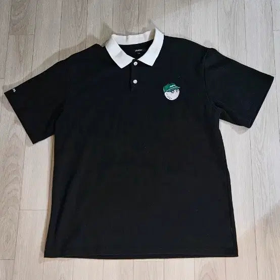 [BUNJANG] Malbon Golf Logo Short Sleeve Polo Shirt Black / 말본 골프웨어 로고 반팔 카라티 블랙 110 가슴단면 60