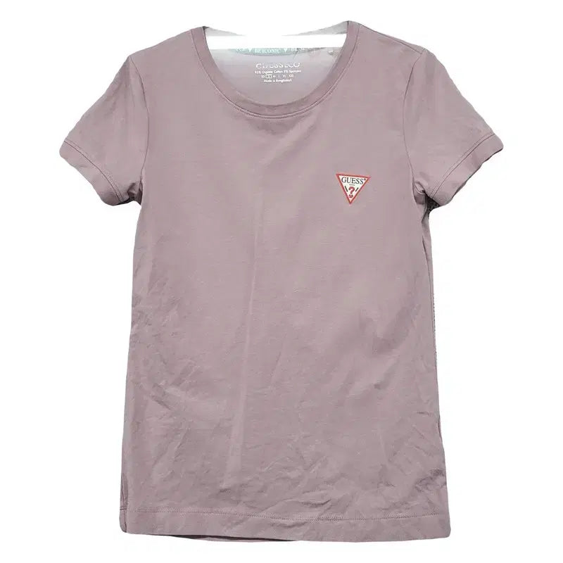 [BUNJANG] Guess Light Pink Logo Short Sleeve T-Shirt M / 게스 라이트 핑크 로고 반팔티 M