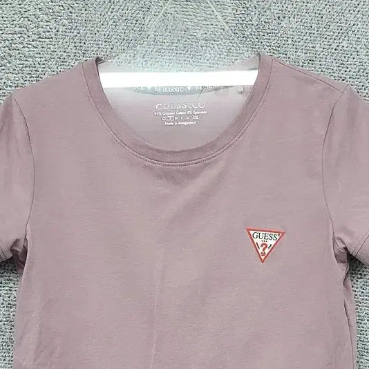 [BUNJANG] Guess Light Pink Logo Short Sleeve T-Shirt M / 게스 라이트 핑크 로고 반팔티 M