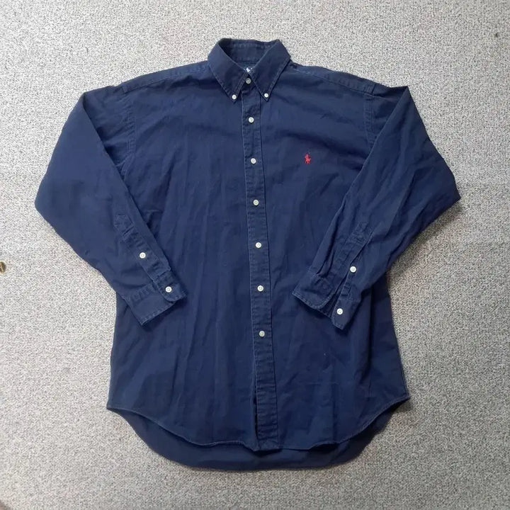 [BUNJANG] Polo Ralph Lauren Navy Cotton Shirt / 폴로 랄프로렌 네이비 코튼남방