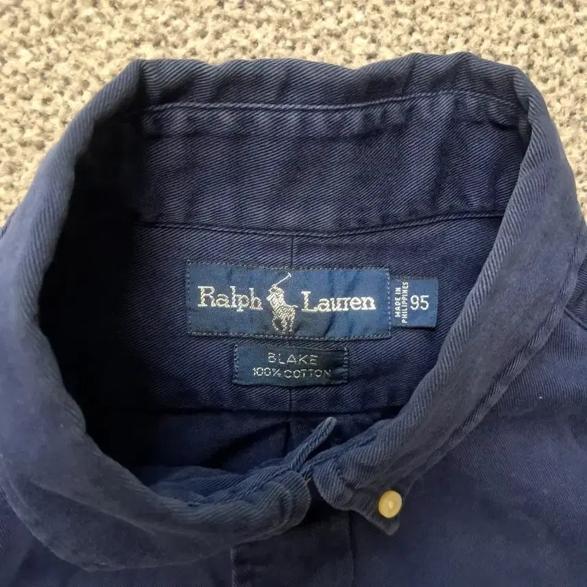 [BUNJANG] Polo Ralph Lauren Navy Cotton Shirt / 폴로 랄프로렌 네이비 코튼남방