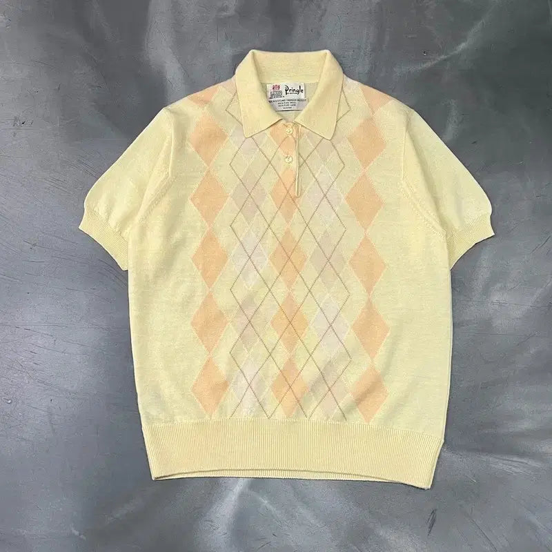 [BUNJANG] Pringle of Scotland Wool Argyle Half Collar Knit / 프링글 오브 스코틀랜드 울 아가일 하프 카라 니트 y18140