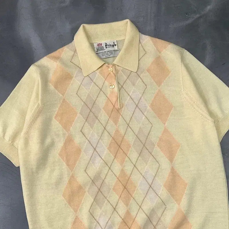 [BUNJANG] Pringle of Scotland Wool Argyle Half Collar Knit / 프링글 오브 스코틀랜드 울 아가일 하프 카라 니트 y18140