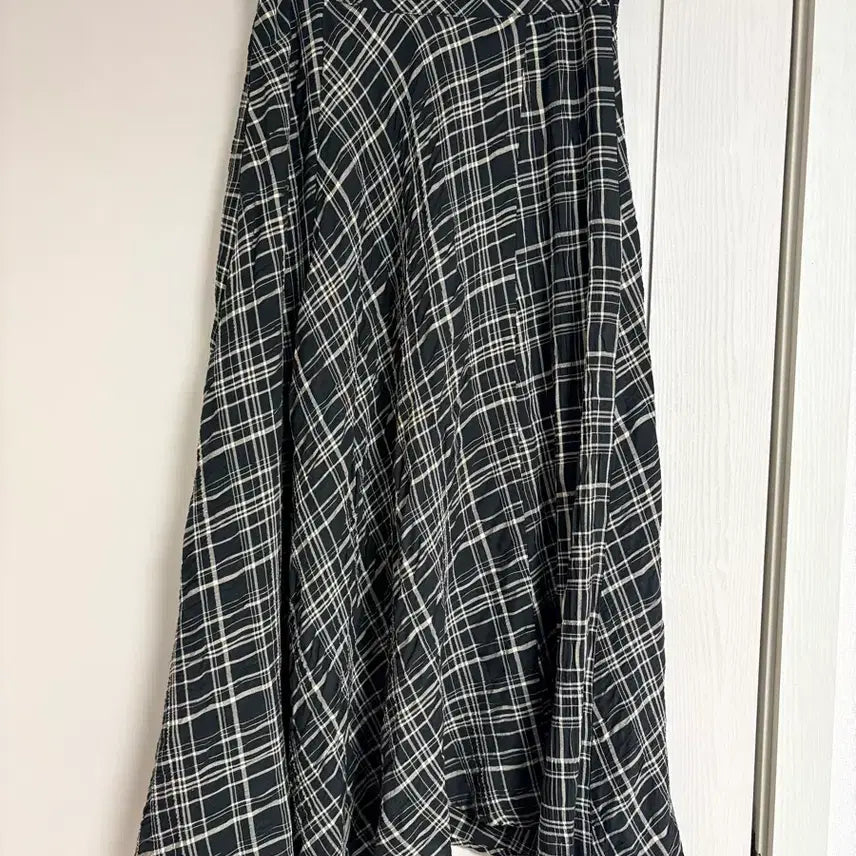 [BUNJANG] DKNY Pure Check Pattern Long Skirt XS / DKNY pure 체크 패턴 롱 스커트 XS