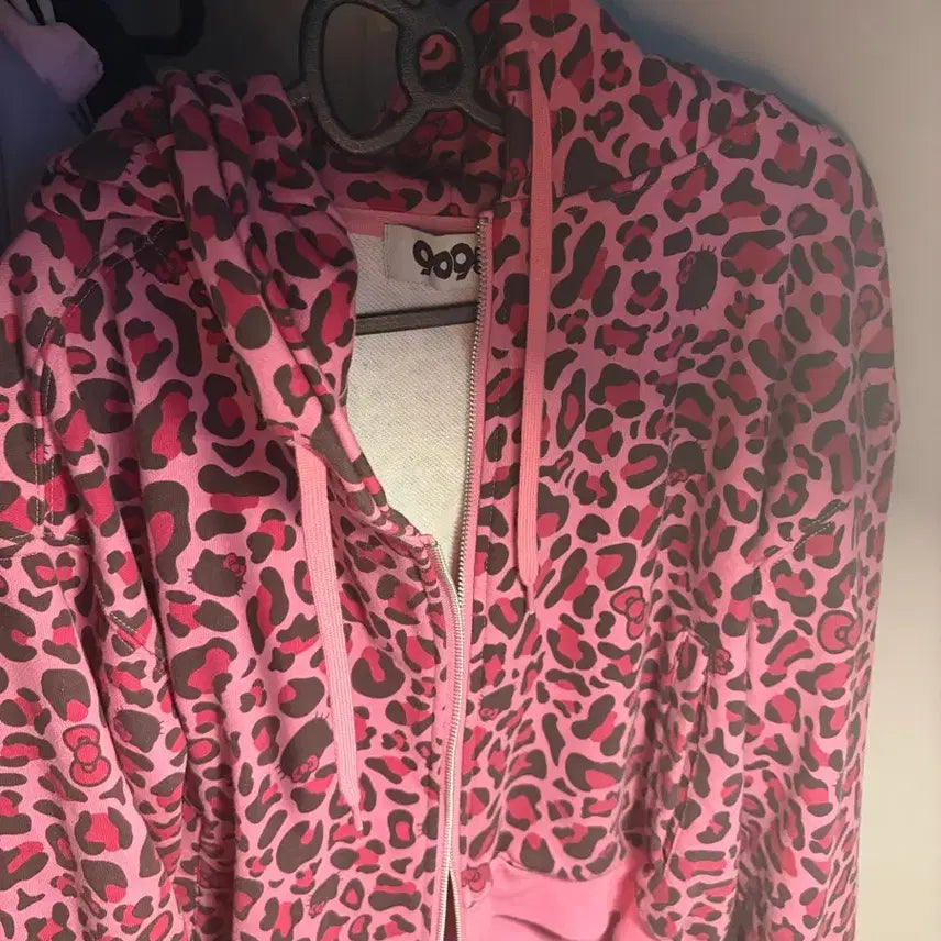 [BUNJANG] 9090girl Kitty Camo Pink Hoodie Zip-Up / 9090girl 키티 카모 핑크 후드집업