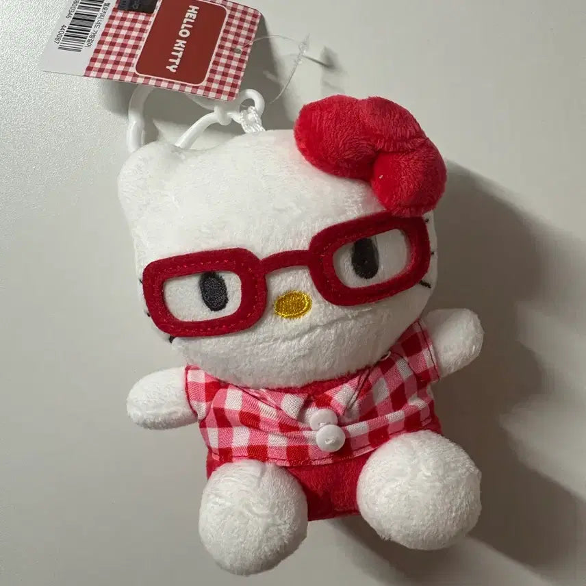 [BUNJANG] Sanrio Nerd Glasses Doll Keychain Hello Kitty / (새상품) 산리오 너드 안경 인형 키링 헬로키티