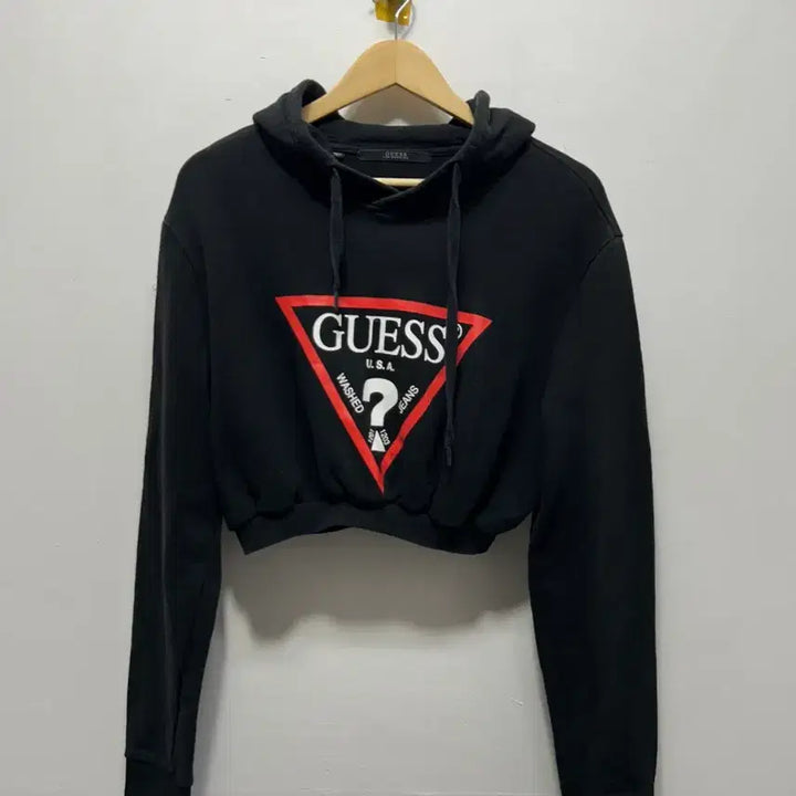 [BUNJANG] Guess Black Cropped Hoodie - Size M / 게스 크롭 후드티 블랙 M