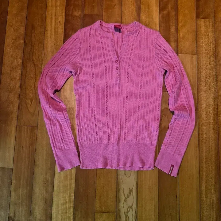 [BUNJANG] Pink Long-Sleeve Knit Top L / 핑크색 긴팔 니트 100 L