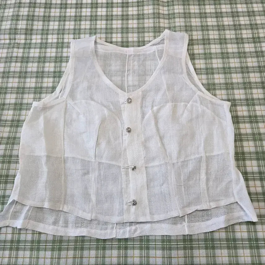 [BUNJANG] Linen Sleeveless Shirt / 33ㅡ모시  민소매 셔츠ㅡ55ㅡ66