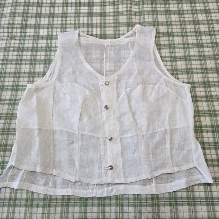 [BUNJANG] Linen Sleeveless Shirt / 33ㅡ모시  민소매 셔츠ㅡ55ㅡ66