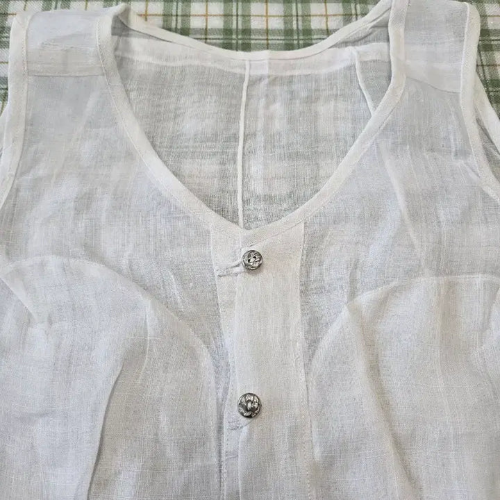 [BUNJANG] Linen Sleeveless Shirt / 33ㅡ모시  민소매 셔츠ㅡ55ㅡ66