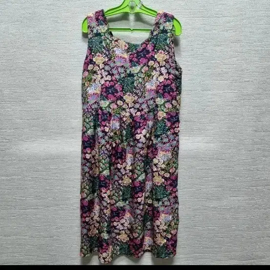 [BUNJANG] Floral Sleeveless Maxi Dress / u014 인견 플로럴 나시 원피스