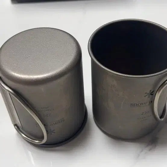 [BUNJANG] Snow Peak Titanium Cup 220 (2 pcs) &amp; Titanium Trek 1400 Pot Set / 티타늄 컵 220 2개, 코펠 1400