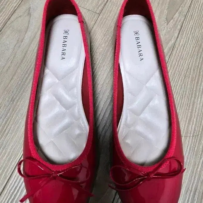 [BUNJANG] Barbara Shoes Red Ribbon Flats - Size 230 / 바바라 슈즈 230