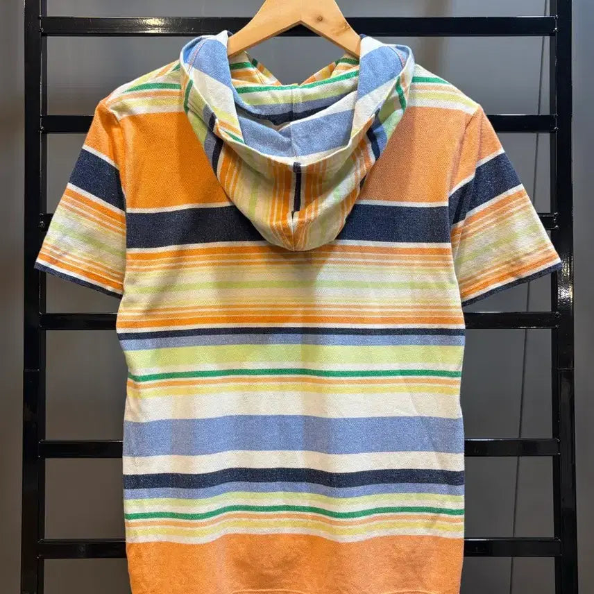[BUNJANG] Polo Ralph Lauren Multi Stripe Hooded T-Shirt &amp; Shorts Set-up / [사이즈 160/L] 폴로 랄프로렌 멀티 스트라이프 셋업 (후드 반팔 +